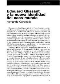 Edouard Glissant y la nueva identidad del caos-mundo / Fernando Cordobés | Biblioteca Virtual Miguel de Cervantes