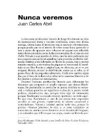 Nunca veremos [Reseña] / Juan Carlos Abril | Biblioteca Virtual Miguel de Cervantes