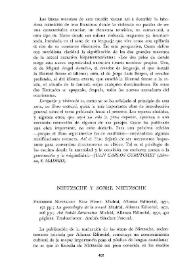 Nietzsche y sobre Nietzsche [Reseñas] / Santiago G. Noriega | Biblioteca Virtual Miguel de Cervantes