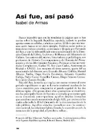 Así fue, así pasó / Isabel de Armas | Biblioteca Virtual Miguel de Cervantes