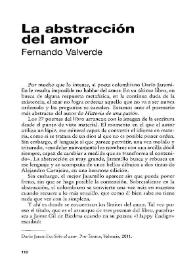 La abstracción del amor [Reseña] / Fernando Valverde | Biblioteca Virtual Miguel de Cervantes