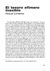 El tesoro efímero inasible [Reseña] / Raquel Lanseros | Biblioteca Virtual Miguel de Cervantes