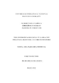 Inteligencia emocional en la relación pedagógica : Bases para un curriculum flexible / Lidia Margarita Fromm Cea | Biblioteca Virtual Miguel de Cervantes