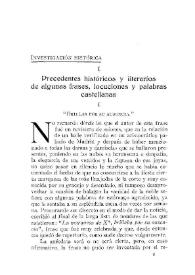 Precedentes históricos y literarios de algunas frases, locuciones y palabras castellanas / Julio Puyol | Biblioteca Virtual Miguel de Cervantes