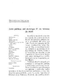 Junta pública del domingo 17 de febrero de 1935 / Vicente Castañeda | Biblioteca Virtual Miguel de Cervantes