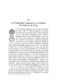 La Emperatriz Eugenia en el archivo del Palacio de Liria / F. de Llanos y Torriglia | Biblioteca Virtual Miguel de Cervantes