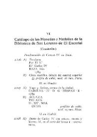 Catálogo de las Monedas y Medallas de la Biblioteca de San Lorenzo de El Escorial [V] (Conclusión) / Fr. Arturo García de la Fuente | Biblioteca Virtual Miguel de Cervantes