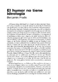 El humor no tiene ideología / Benjamín Prado | Biblioteca Virtual Miguel de Cervantes
