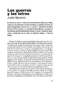Las guerras y las letras / Justo Navarro | Biblioteca Virtual Miguel de Cervantes