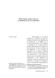 Diez tesis acerca de la coherencia en el derecho / Amalia Amaya | Biblioteca Virtual Miguel de Cervantes