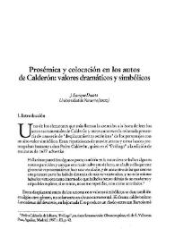 Prosémica y colocación en los autos de Calderón: valores dramáticos y simbólicos / J. Enrique Duarte | Biblioteca Virtual Miguel de Cervantes