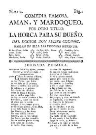 Aman y Mardoqueo : por otro titulo, La horca para su dueño / del doctor don Felipe Godinez | Biblioteca Virtual Miguel de Cervantes