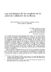 Los privilegios de las mujeres en la obra de Calderón de la Barca / Elisa Domínguez de Paz y Leonor Rodríguez Corona | Biblioteca Virtual Miguel de Cervantes