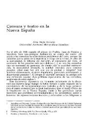 Censura y teatro en la Nueva España / Alma Mejía González | Biblioteca Virtual Miguel de Cervantes