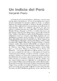 Un indicio del Perú / Benjamín Prado | Biblioteca Virtual Miguel de Cervantes
