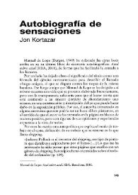 Autobiografía de sensaciones / Jon Kortázar | Biblioteca Virtual Miguel de Cervantes