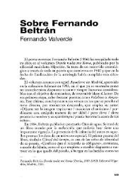 Sobre Fernando Beltrán / Fernando Valverde | Biblioteca Virtual Miguel de Cervantes