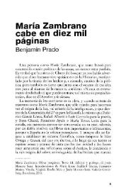 María Zambrano cabe en diez mil páginas / Benjamín Prado | Biblioteca Virtual Miguel de Cervantes