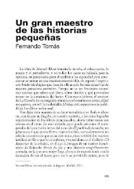 Un gran maestro de las historias pequeñas / Fernando Tomás | Biblioteca Virtual Miguel de Cervantes