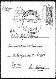 Tarjeta postal de Went North Webster a Rafael Altamira. Sare (Francia), [1903?] | Biblioteca Virtual Miguel de Cervantes