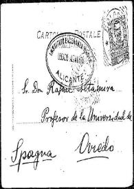 Tarjeta postal de Benito de Buylla a Rafael Altamira. Bologna, 5 de mayo de 1903 | Biblioteca Virtual Miguel de Cervantes