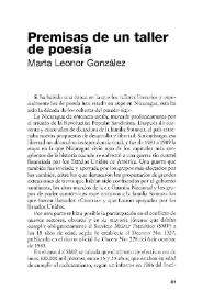 Premisas de un taller de poesía / Marta Leonor González | Biblioteca Virtual Miguel de Cervantes