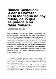 Blanca Castellón: "Leer a Cortázar en la Managua de hoy duele, de lo que se parece a su Casa Tomada" / María Escobedo | Biblioteca Virtual Miguel de Cervantes