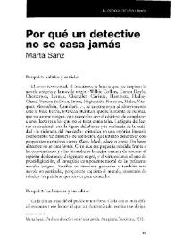 Por qué un detective no se casa jamás / Marta Sanz | Biblioteca Virtual Miguel de Cervantes