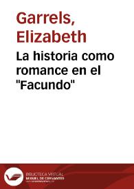 La historia como romance en el "Facundo" / Elizabeth Garrels | Biblioteca Virtual Miguel de Cervantes