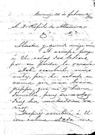 Carta de Julio Calcaño a Rafael Altamira. 20 de febrero de 1910 | Biblioteca Virtual Miguel de Cervantes