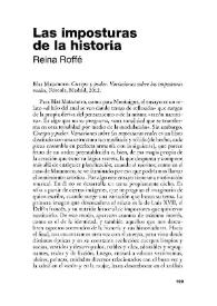Las imposturas de la historia / Reina Roffé | Biblioteca Virtual Miguel de Cervantes