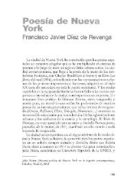 Poesía de Nueva York / Francisco Javier Díez de Revenga | Biblioteca Virtual Miguel de Cervantes