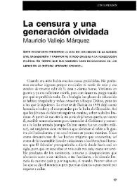 La censura y una generación olvidada / Mauricio Vallejo Márquez | Biblioteca Virtual Miguel de Cervantes