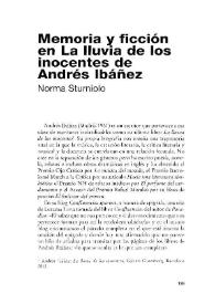 Memoria y ficción en "La lluvia de los inocentes" de Andrés Ibáñez / Norma Sturniolo | Biblioteca Virtual Miguel de Cervantes