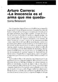 Arturo Carrera : "La inocencia es el arma que me queda" / Sonia Betancort | Biblioteca Virtual Miguel de Cervantes