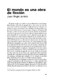 El mundo es una obra de ficción / Juan Ángel Juristo | Biblioteca Virtual Miguel de Cervantes