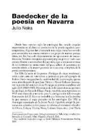 Baedecker de la poesía en Navarra / Julio Neira | Biblioteca Virtual Miguel de Cervantes