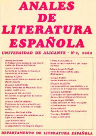 Anales de Literatura Española. Núm. 1, 1982 | Biblioteca Virtual Miguel de Cervantes