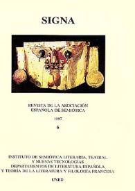 Signa : revista de la Asociación Española de Semiótica. Núm. 6, 1997 | Biblioteca Virtual Miguel de Cervantes