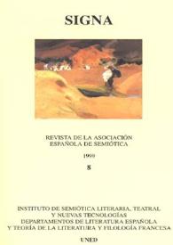 Signa : revista de la Asociación Española de Semiótica. Núm. 8,  1999 | Biblioteca Virtual Miguel de Cervantes