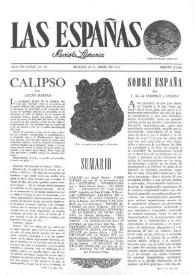 Las Españas : revista literaria. Año VII, núm. 21 y 22, abril 1952 | Biblioteca Virtual Miguel de Cervantes
