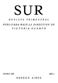 Sur : revista trimestral. Año I, otoño 1931 | Biblioteca Virtual Miguel de Cervantes