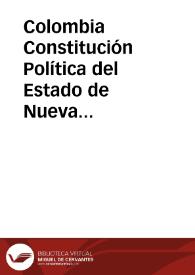 Constitución Política del Estado de Nueva Granada de 1832 | Biblioteca Virtual Miguel de Cervantes