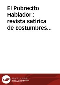 El Pobrecito Hablador : revista satírica de costumbres. Núm. 10 diciembre de 1832 | Biblioteca Virtual Miguel de Cervantes
