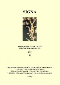 Signa : revista de la Asociación Española de Semiótica. Núm. 12, 2003 | Biblioteca Virtual Miguel de Cervantes