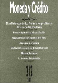 Moneda y Crédito. Núm. 212, 2001 | Biblioteca Virtual Miguel de Cervantes