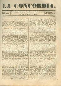 La Concordia. Tomo I, semestre I, núm. 11, 11 de marzo de 1844 | Biblioteca Virtual Miguel de Cervantes