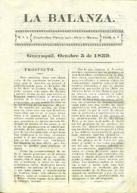 La Balanza. Núm. 1, octubre 5 de 1839 | Biblioteca Virtual Miguel de Cervantes