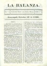 La Balanza. Núm. 3, octubre 19 de 1839 | Biblioteca Virtual Miguel de Cervantes
