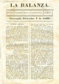 La Balanza. Núm. 10, diciembre 7 de 1839 | Biblioteca Virtual Miguel de Cervantes